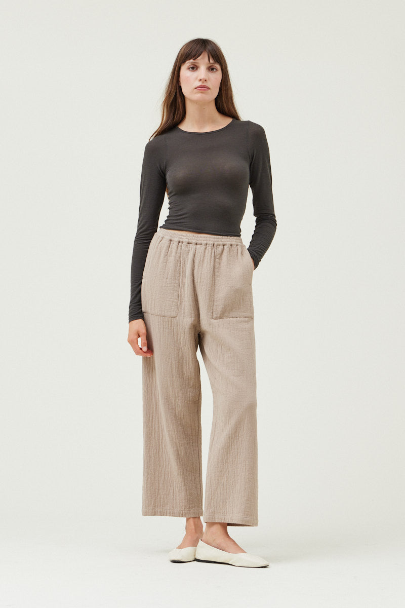 Jersey Crop Long Sleeves Basic Top