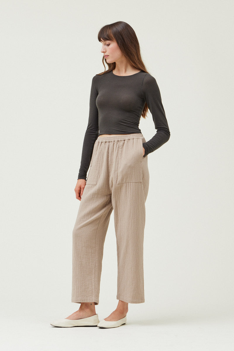 Jersey Crop Long Sleeves Basic Top