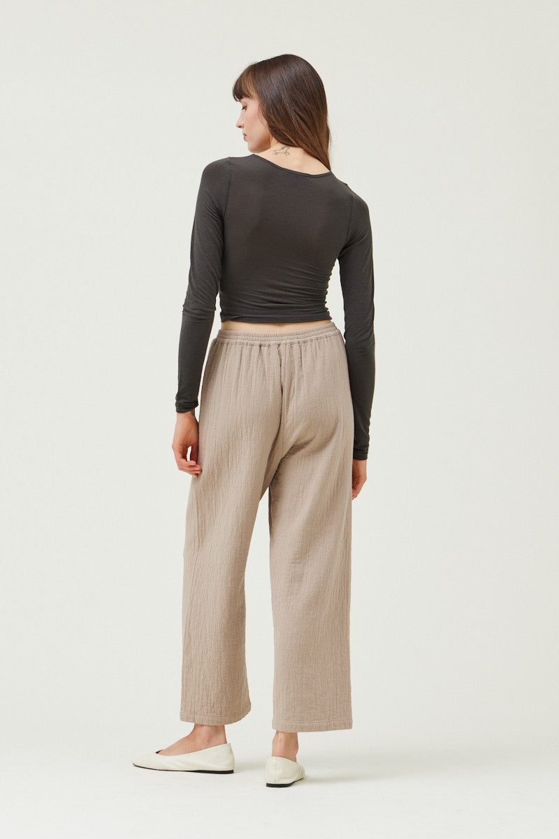 Jersey Crop Long Sleeves Basic Top