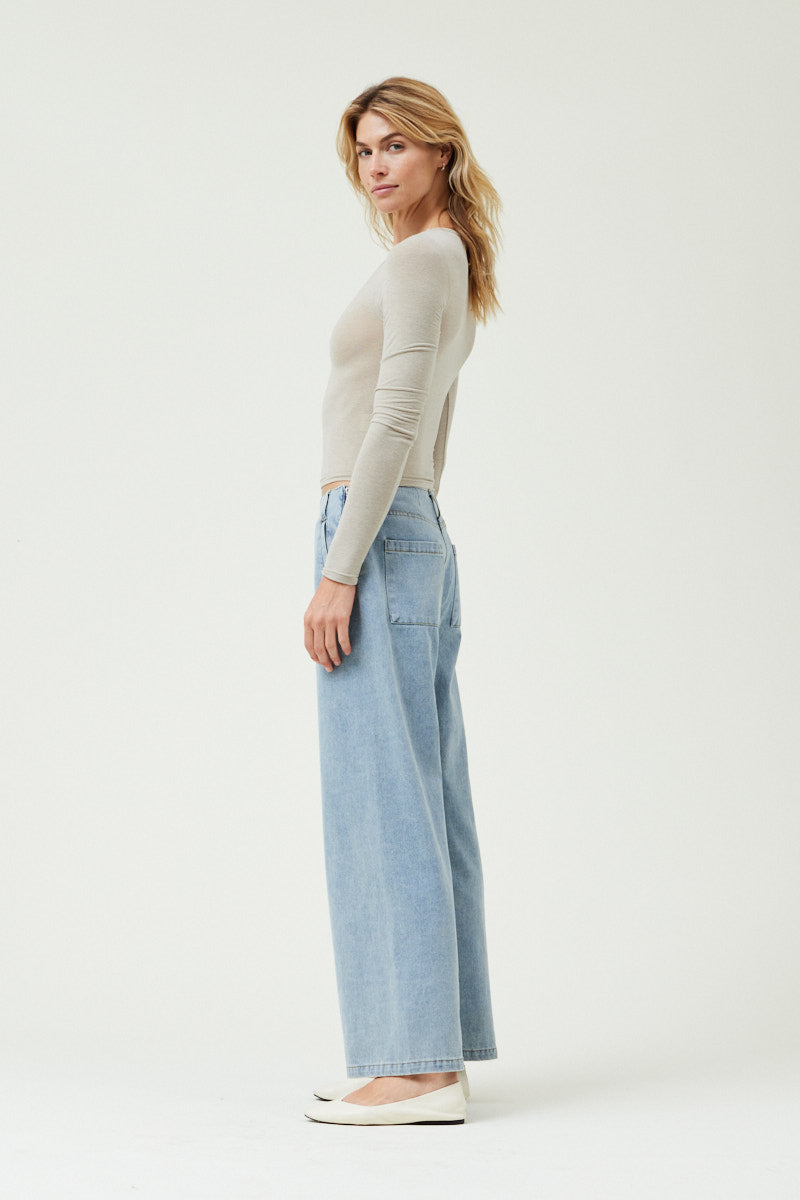 Jersey Crop Long Sleeves Basic Top