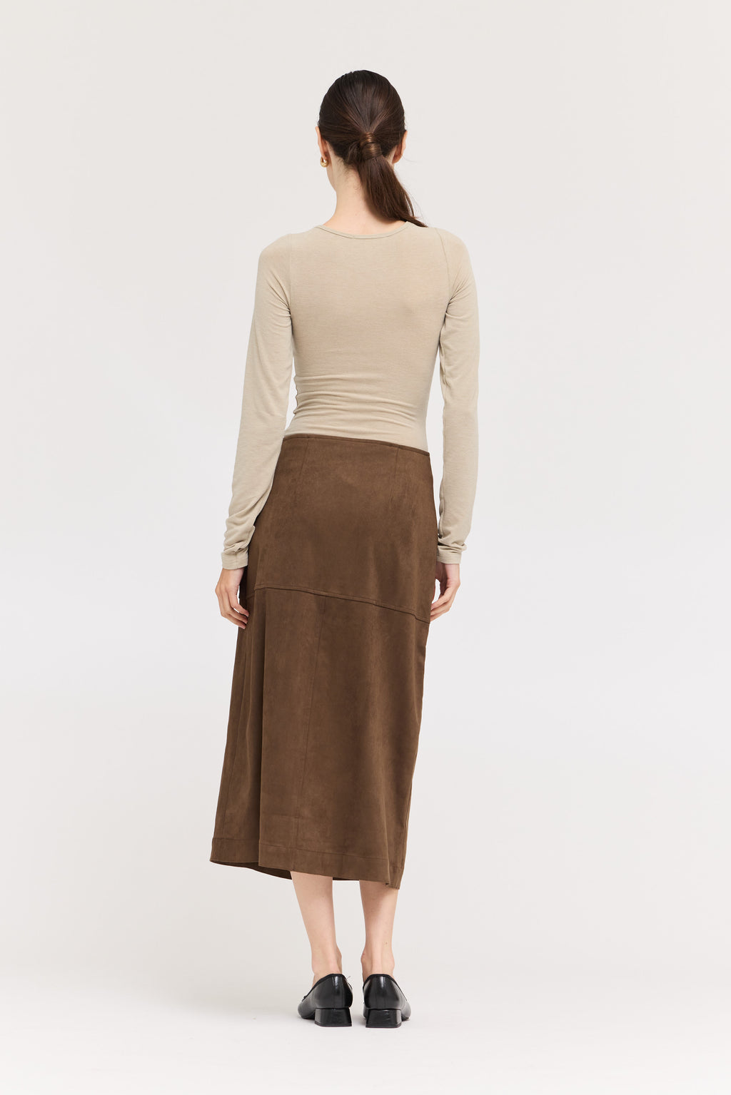Vegan Leather Pencil Skirt in Chicory