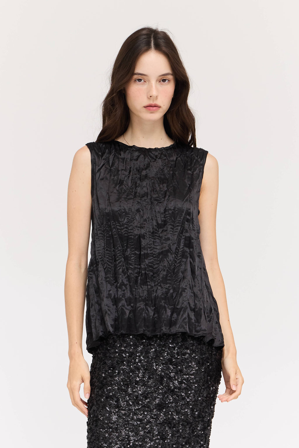 Pleated Top in Black