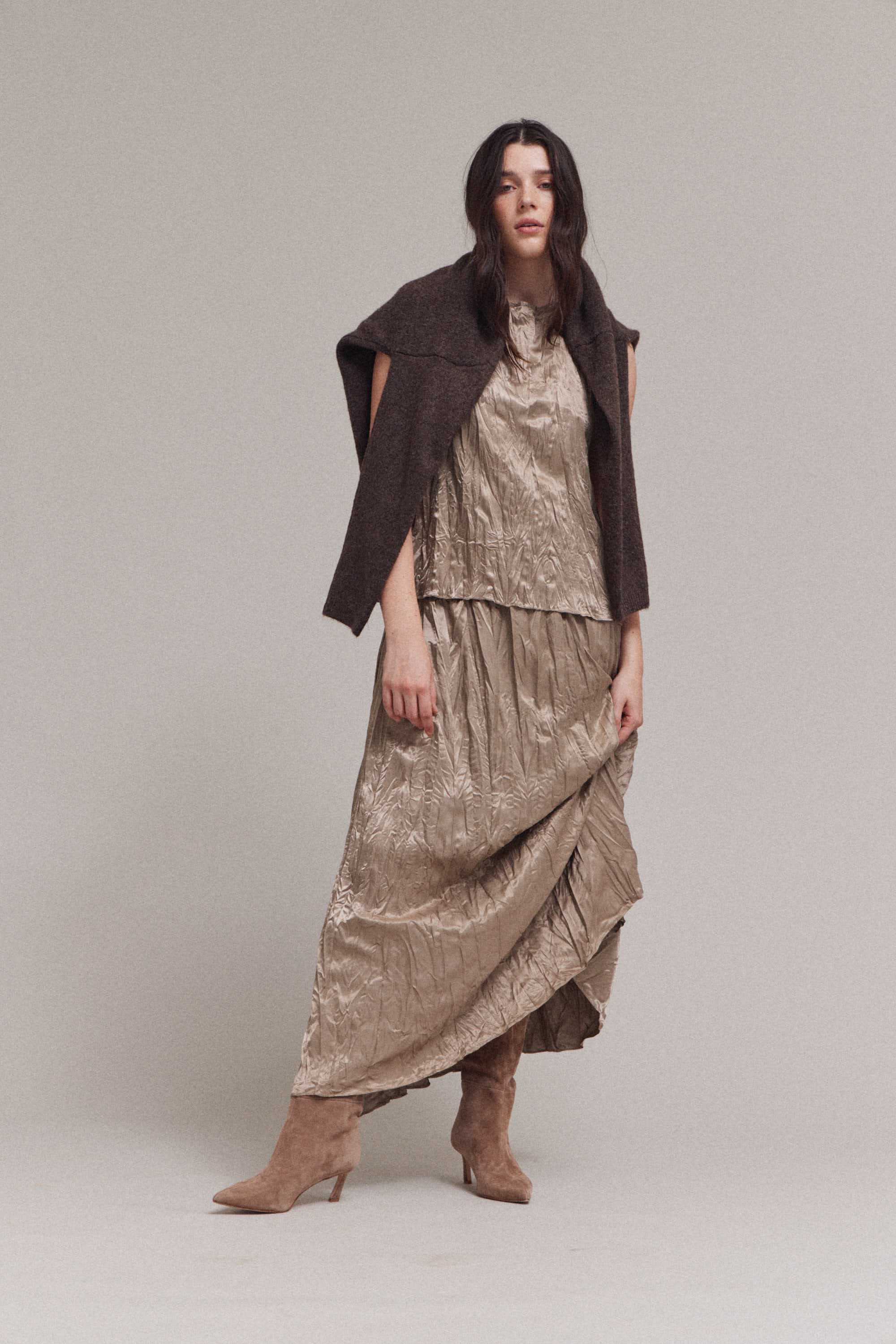 Pleated Midi Skirt