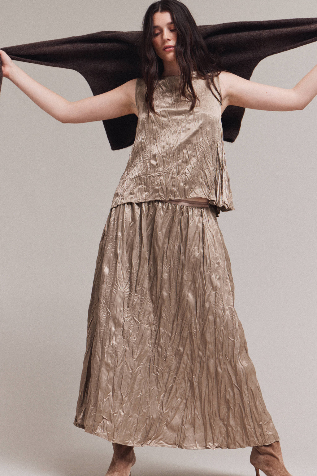 Pleated Midi Skirt