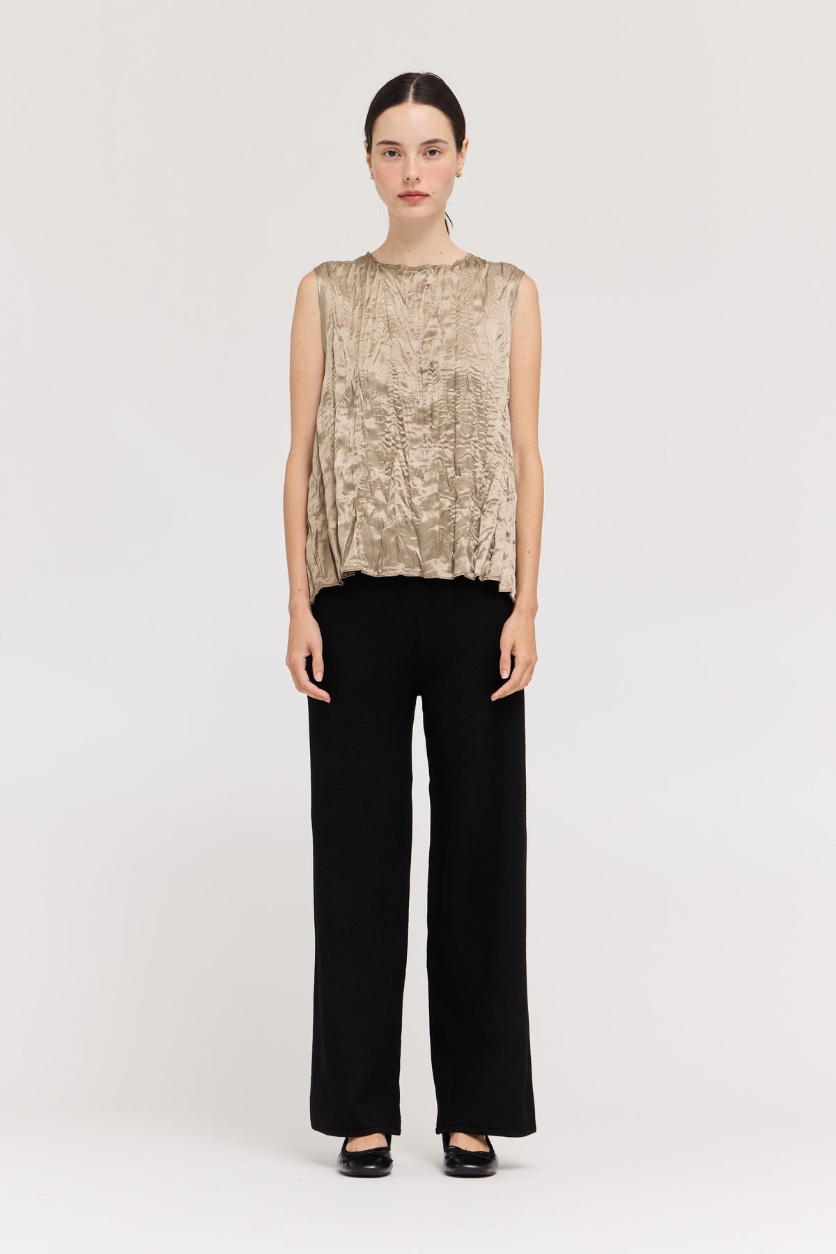 Pleated Top in Fawn