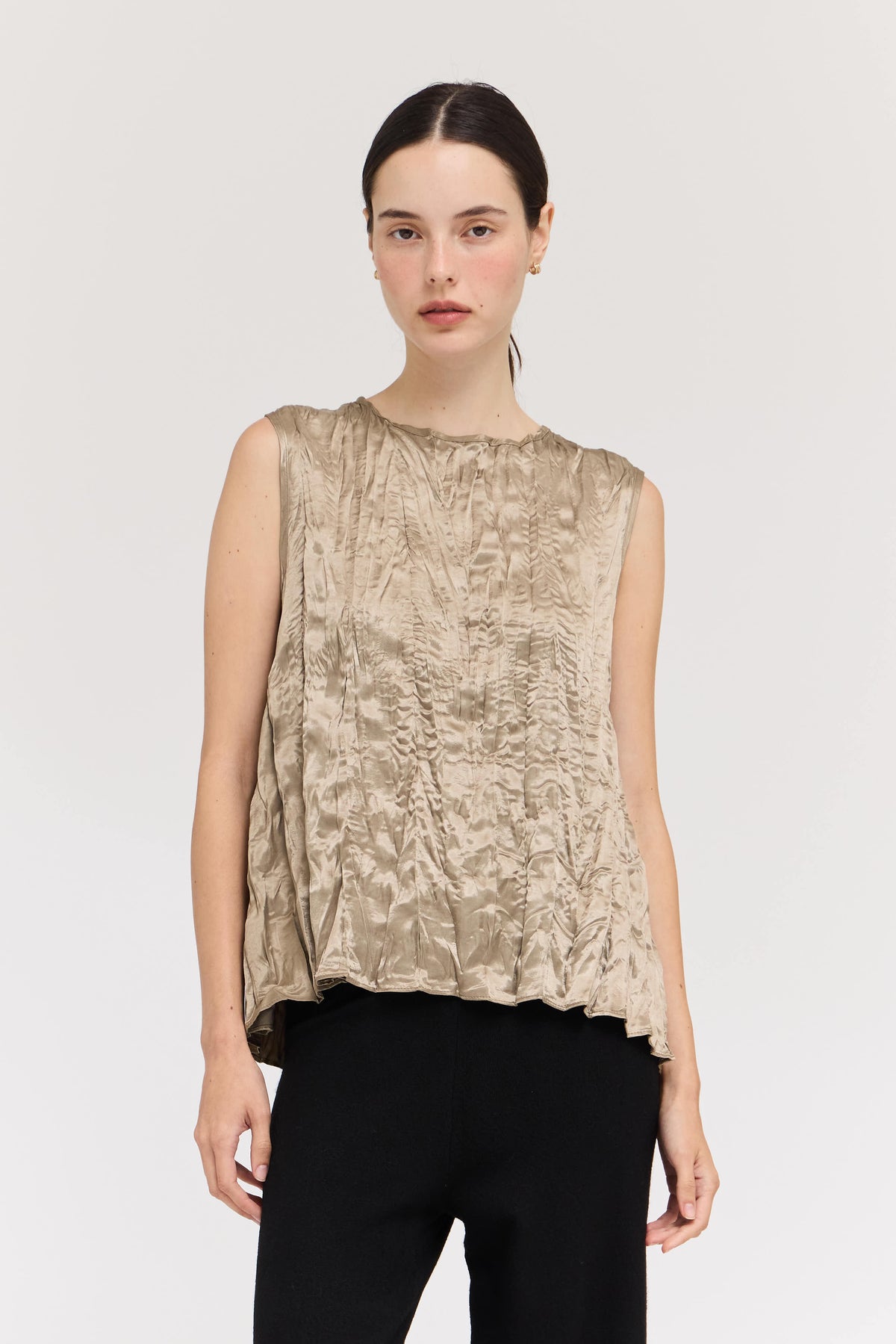 Pleated Top in Fawn