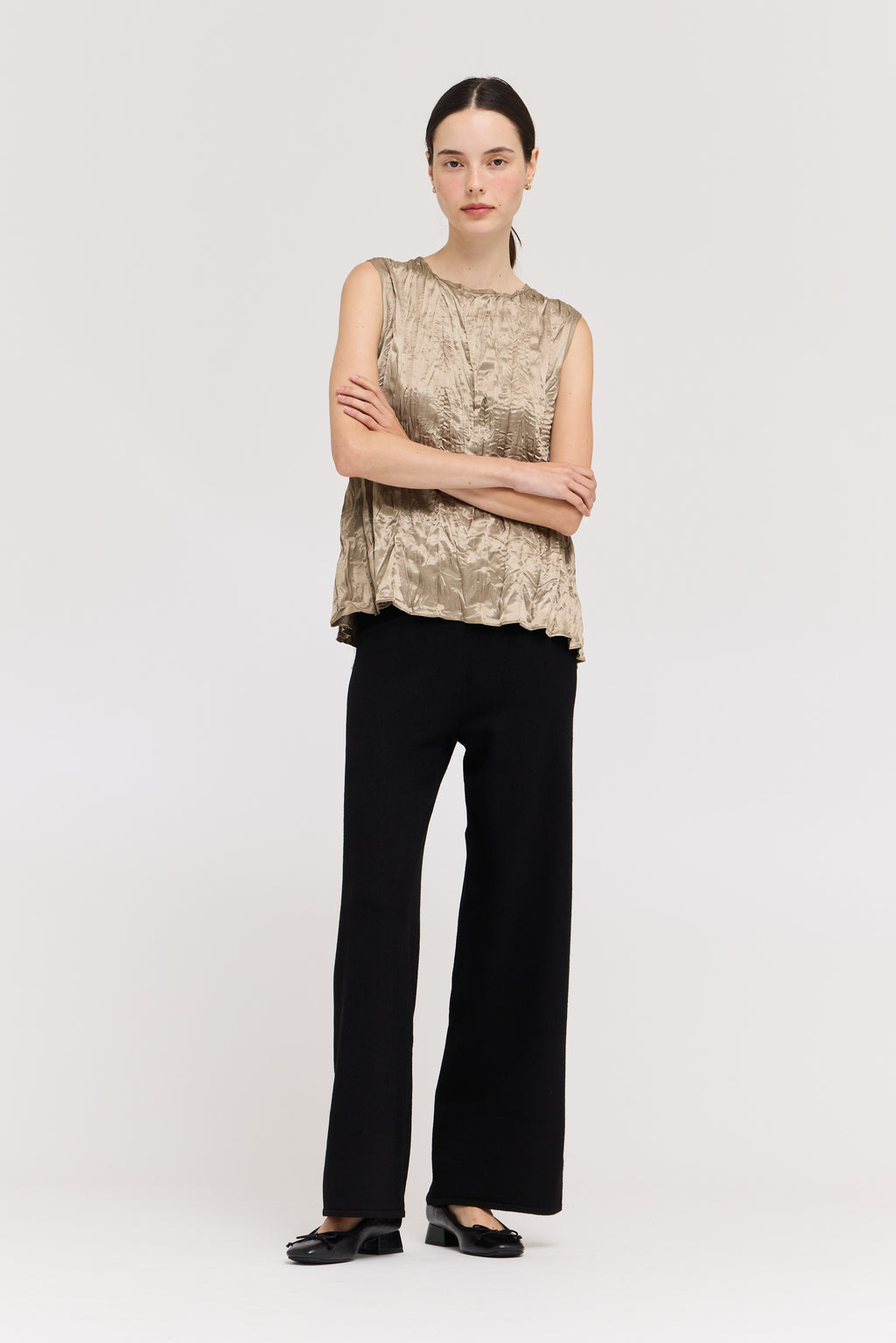 Pleated Top in Fawn