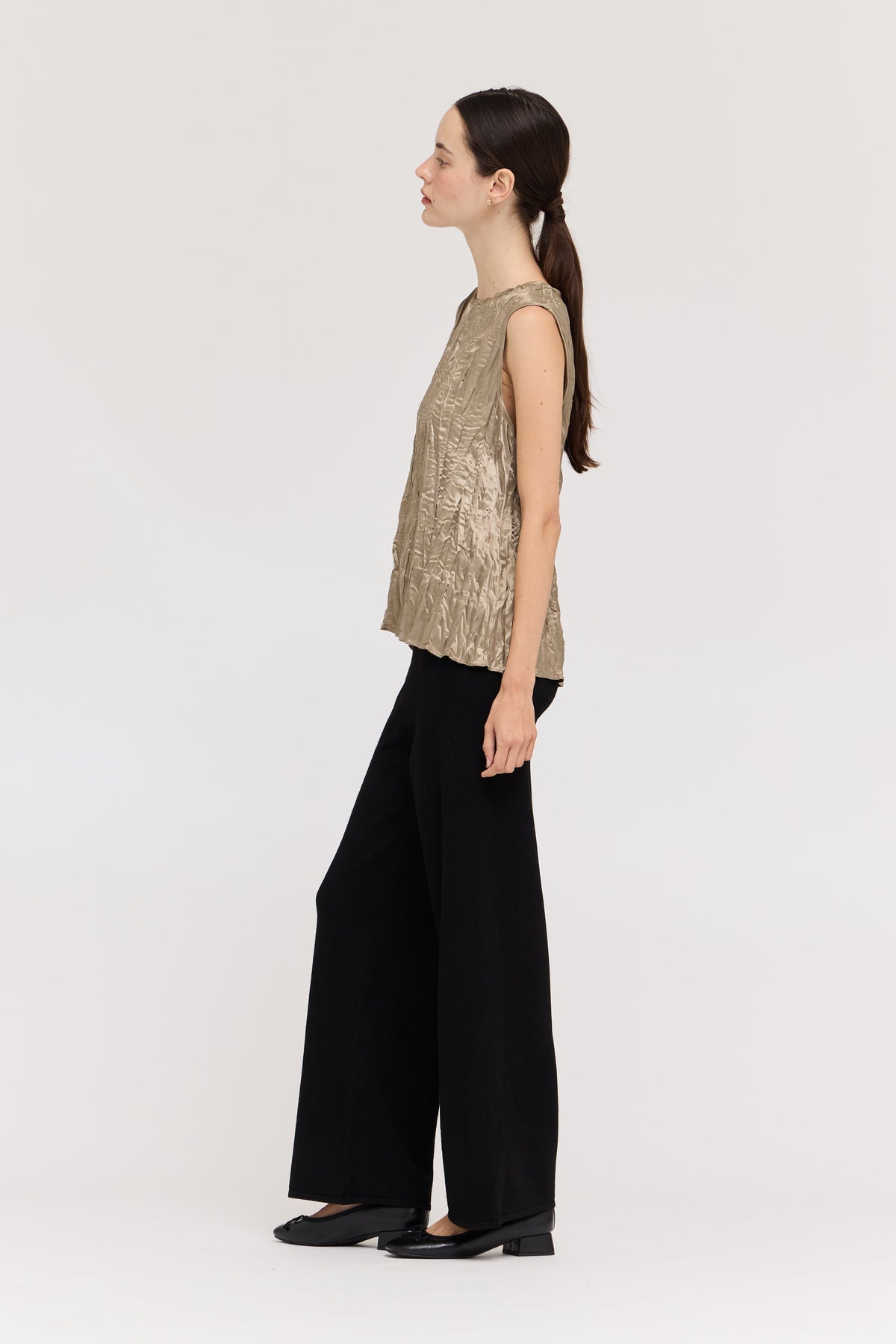 Pleated Top in Fawn