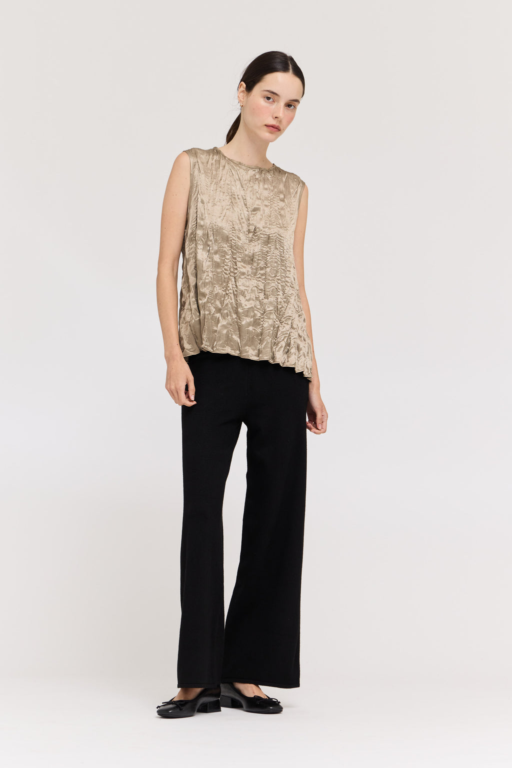 Pleated Top in Fawn