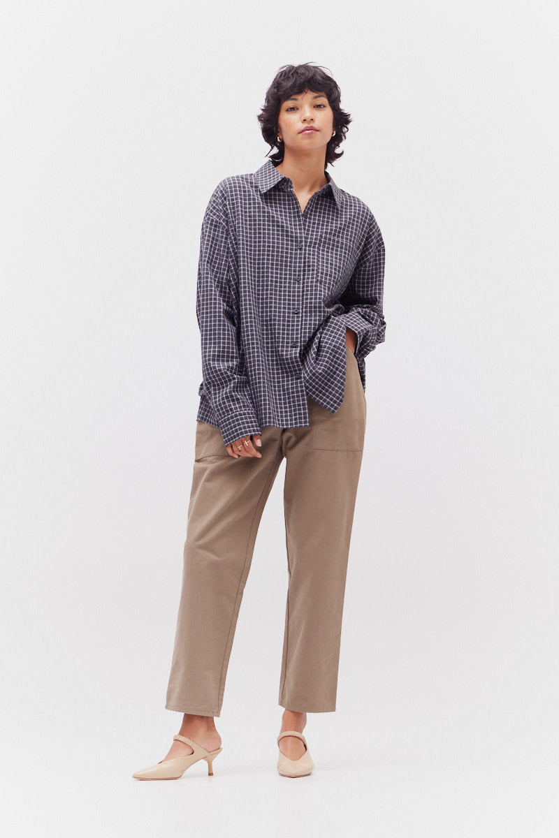Overfit Check Shirt in Deep Lake