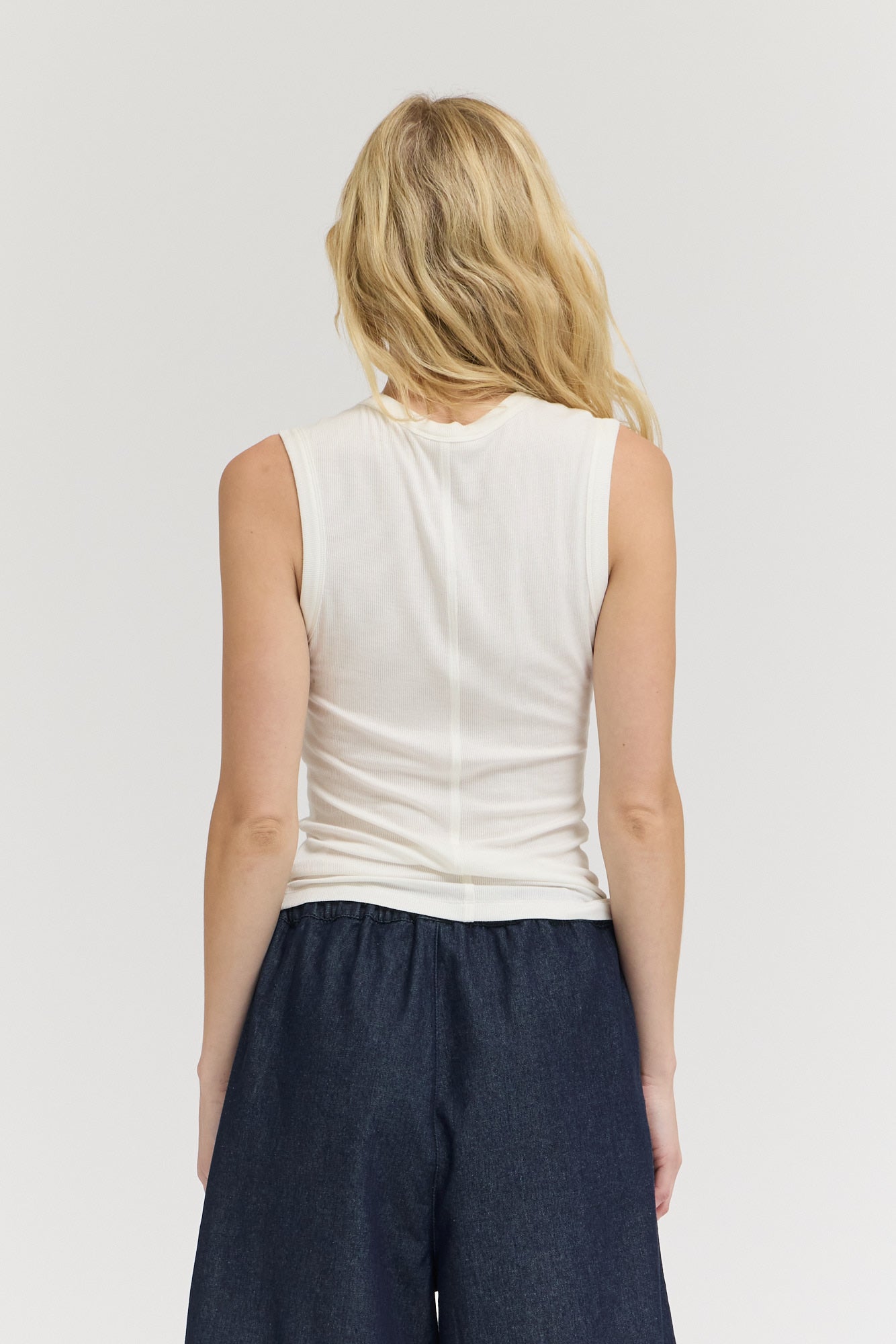 Sheer Tank Top in Off White