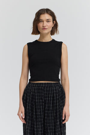 Jersey Crop Top in Black