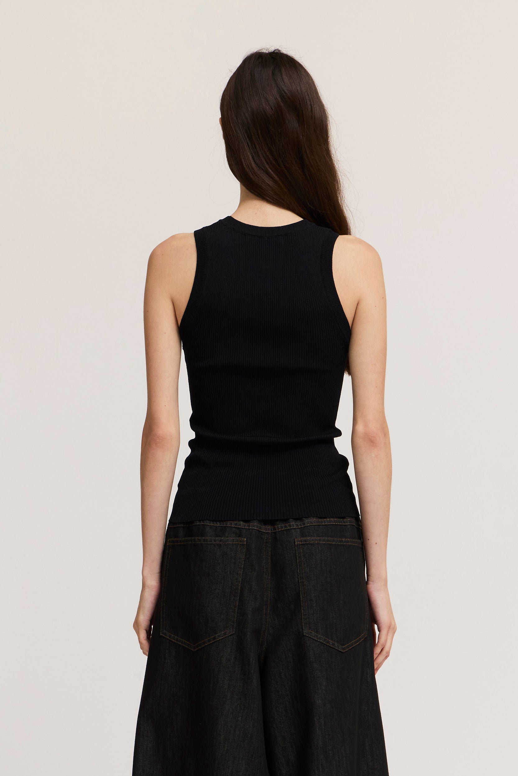 Summer Sweater Tank Top in Black