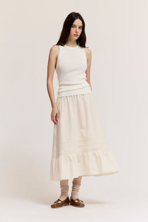 Summer Sweater Tank Top in Off White