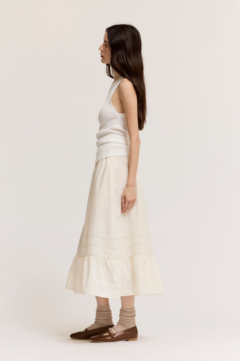 Summer Sweater Tank Top in Off White