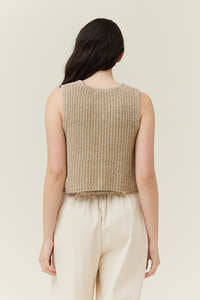 Summer Crop Sweater Top in Thyme