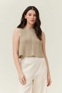 Summer Crop Sweater Top in Thyme