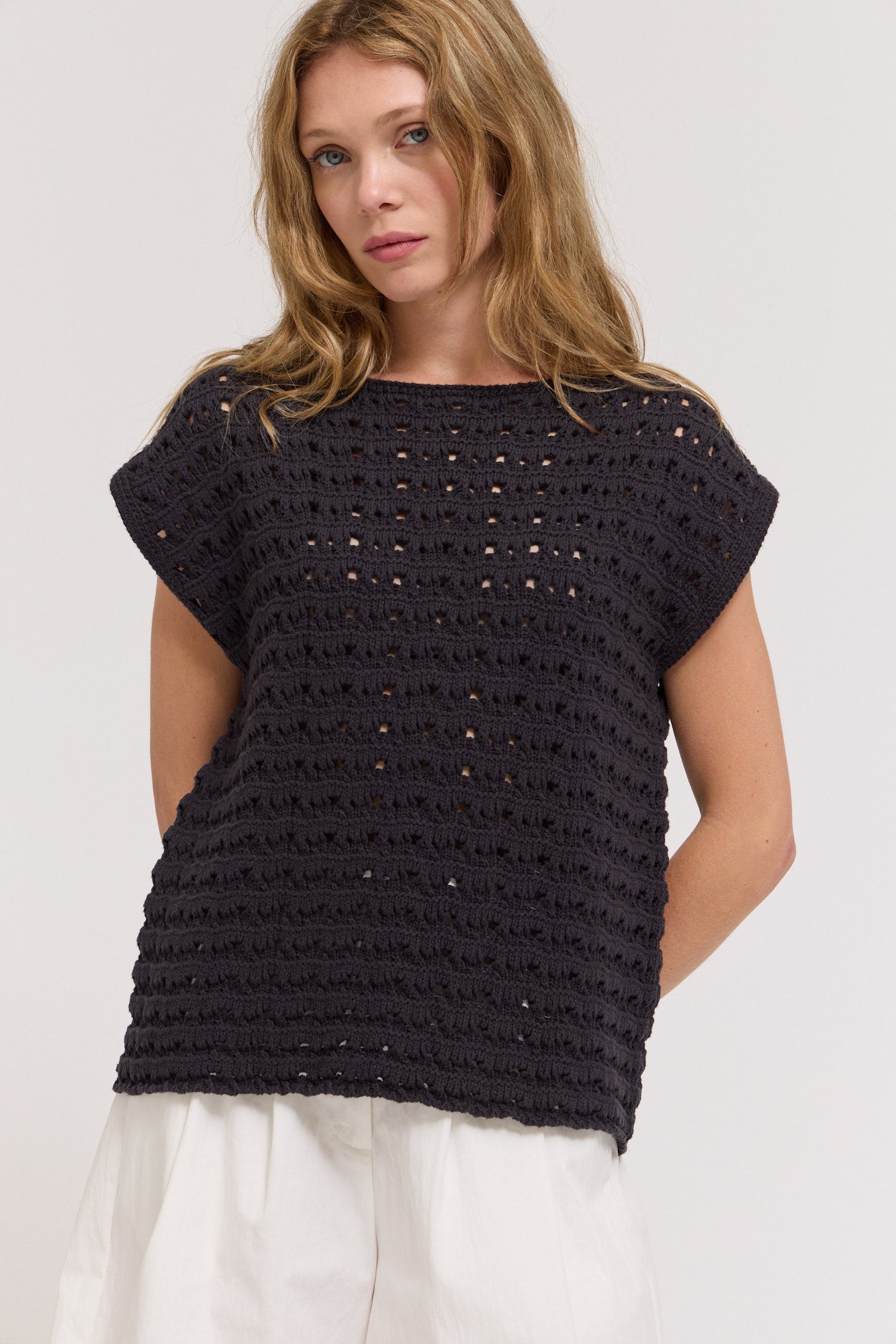 Cotton Crochet Sweater