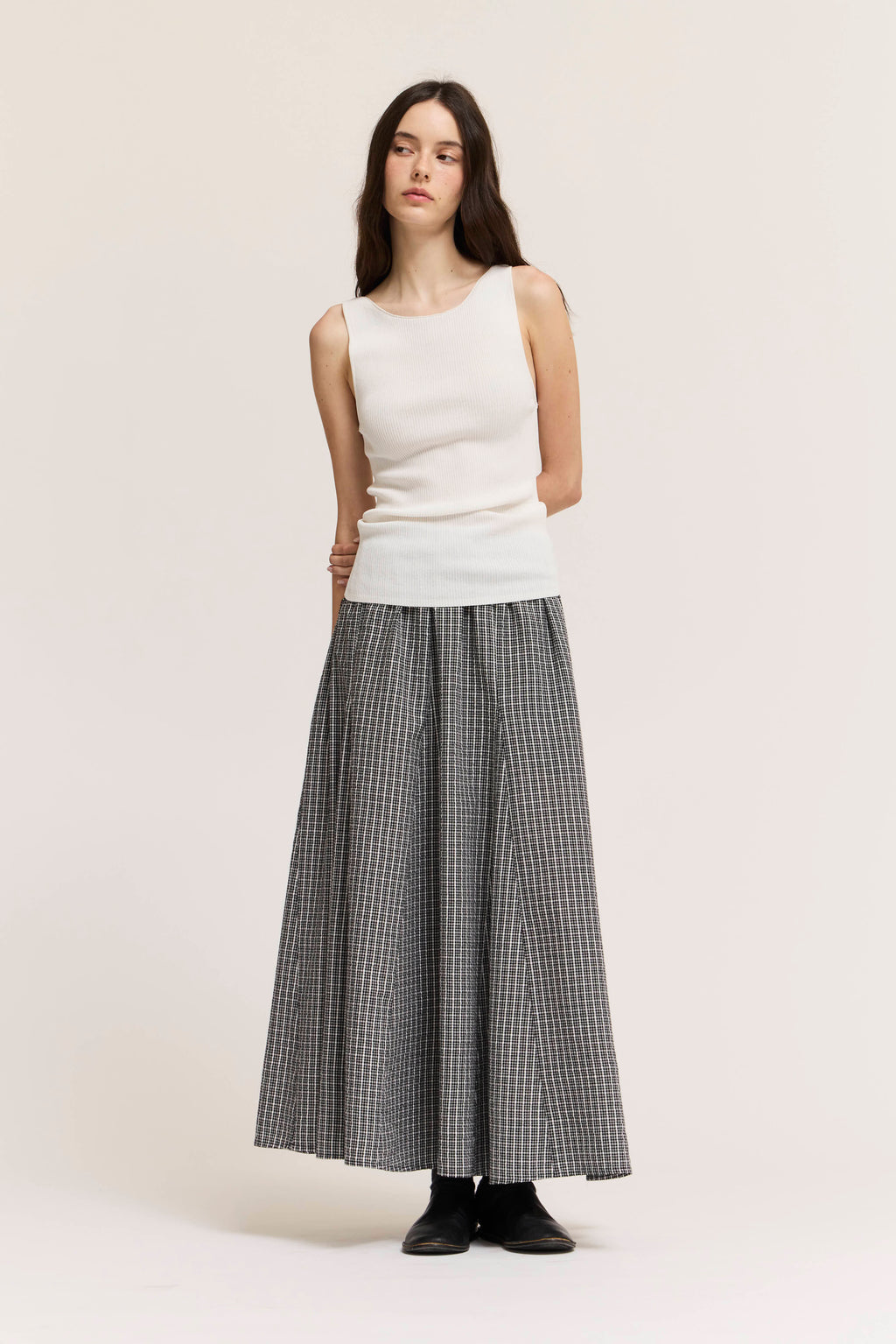 Plaid Panel Skirt