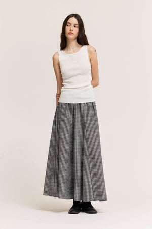 Plaid Panel Skirt