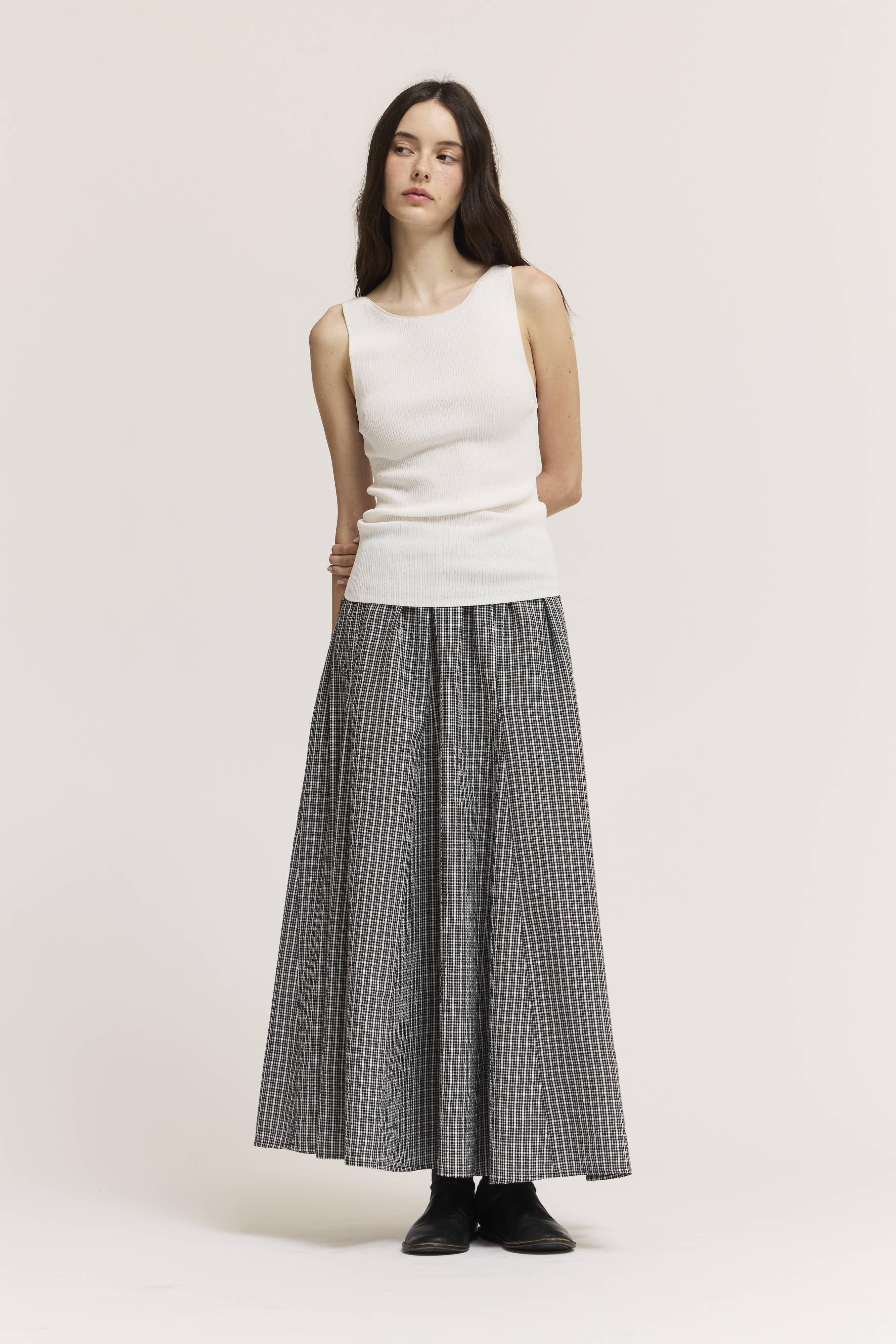 Plaid Panel Skirt