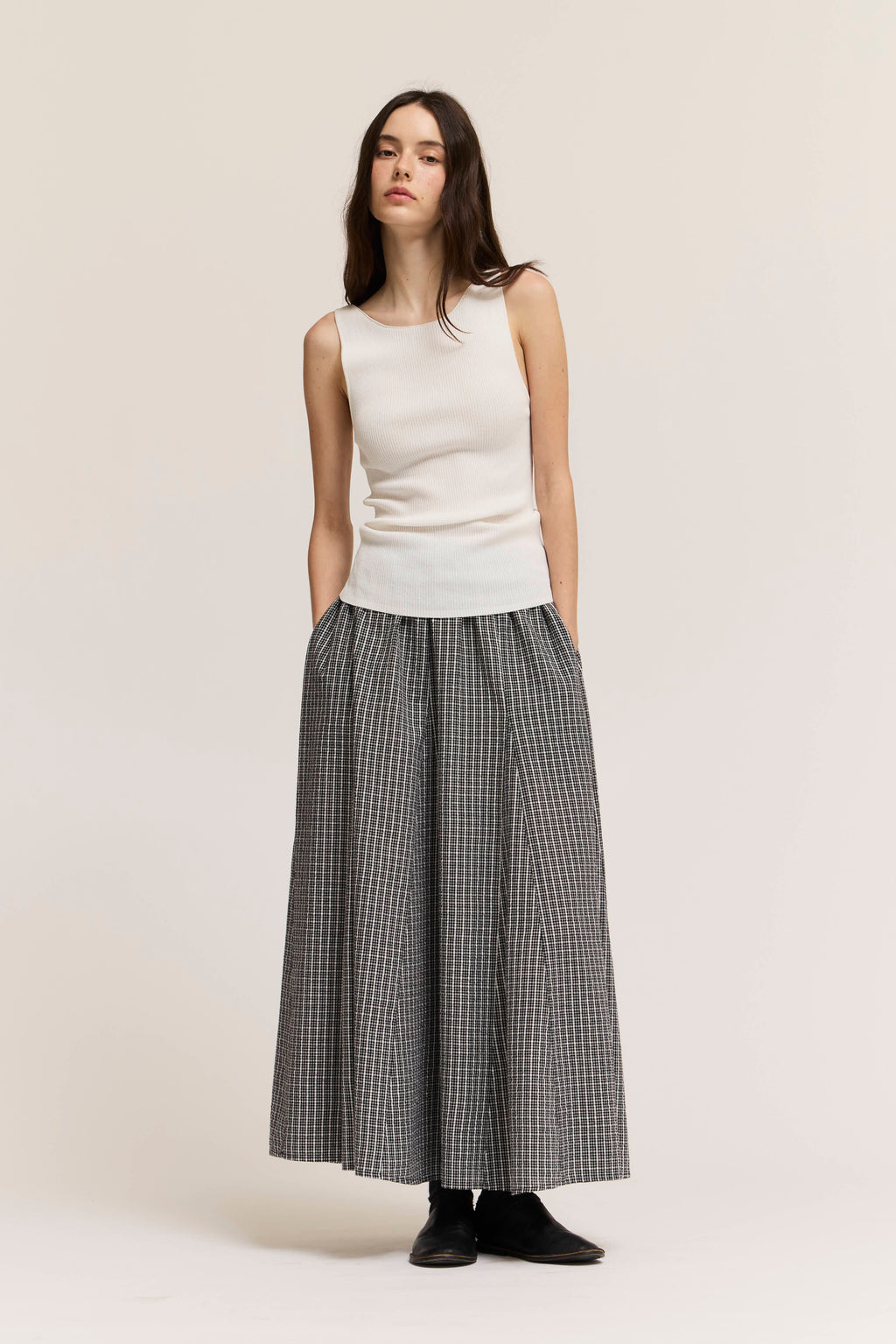 Plaid Panel Skirt