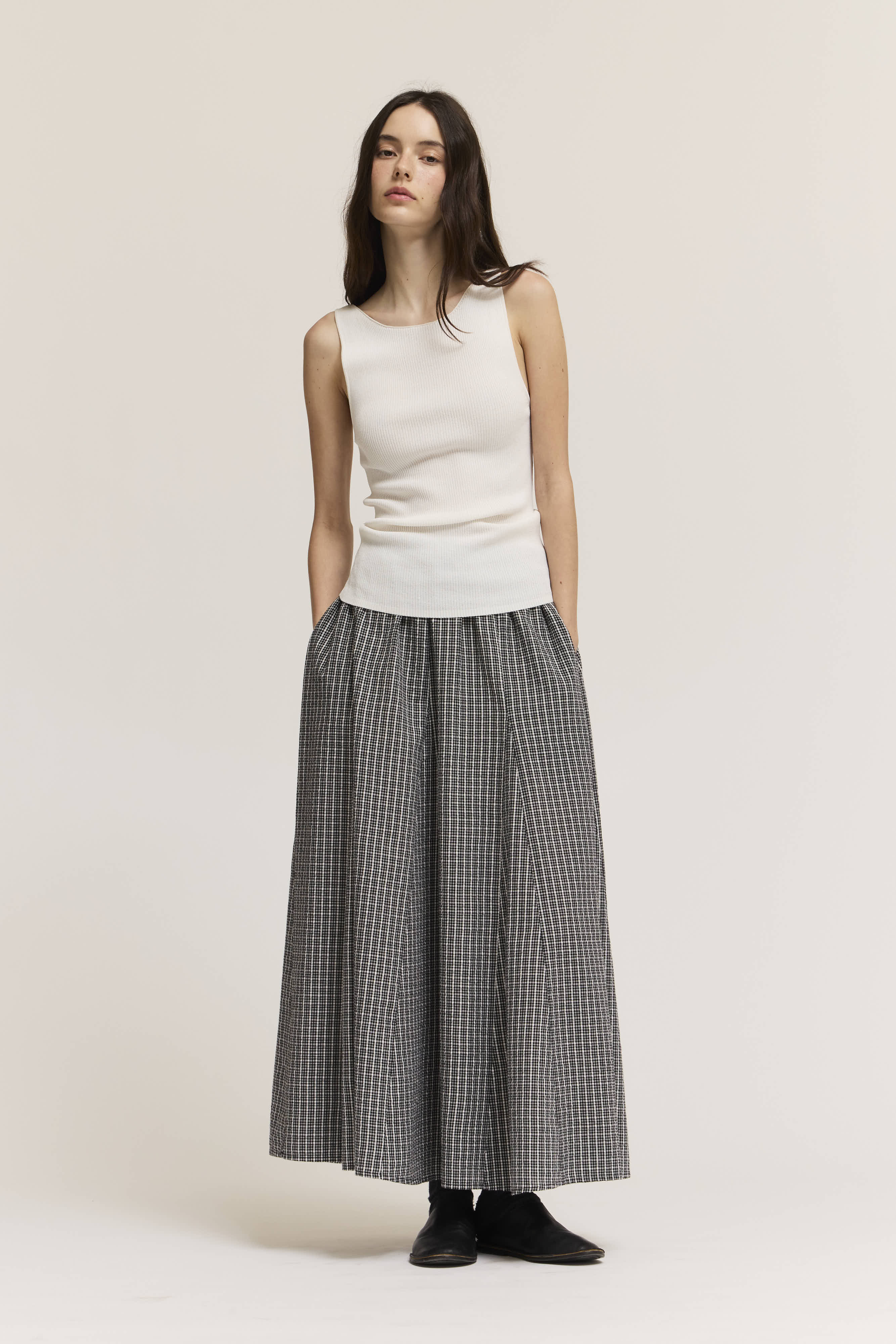 Plaid Panel Skirt