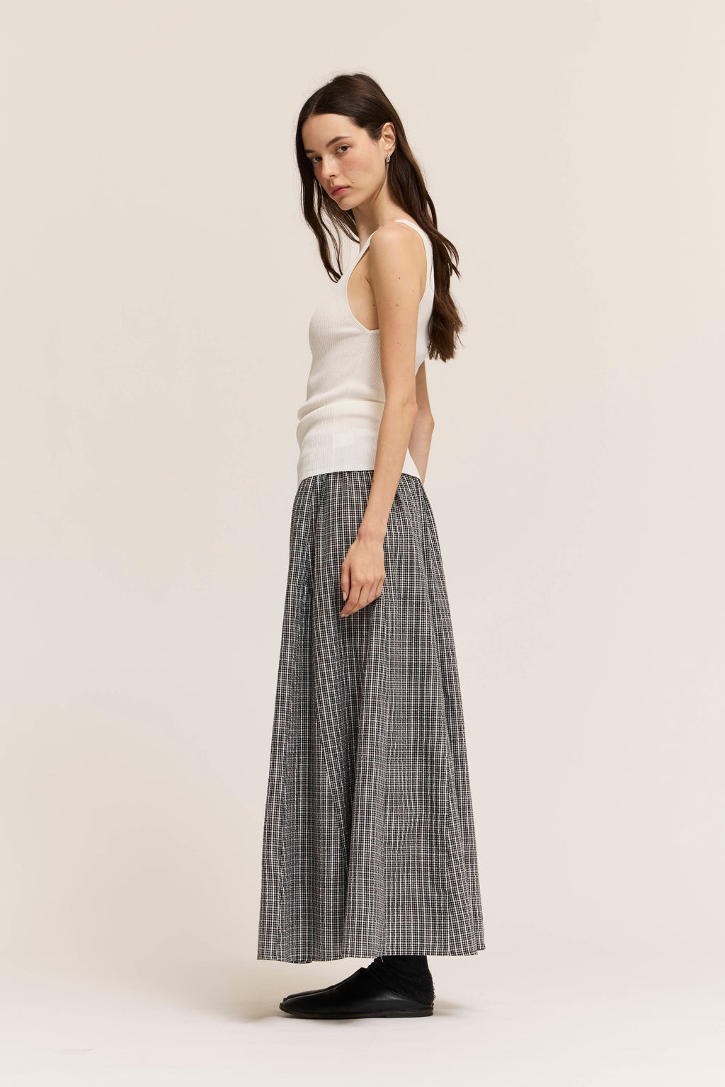 Plaid Panel Skirt