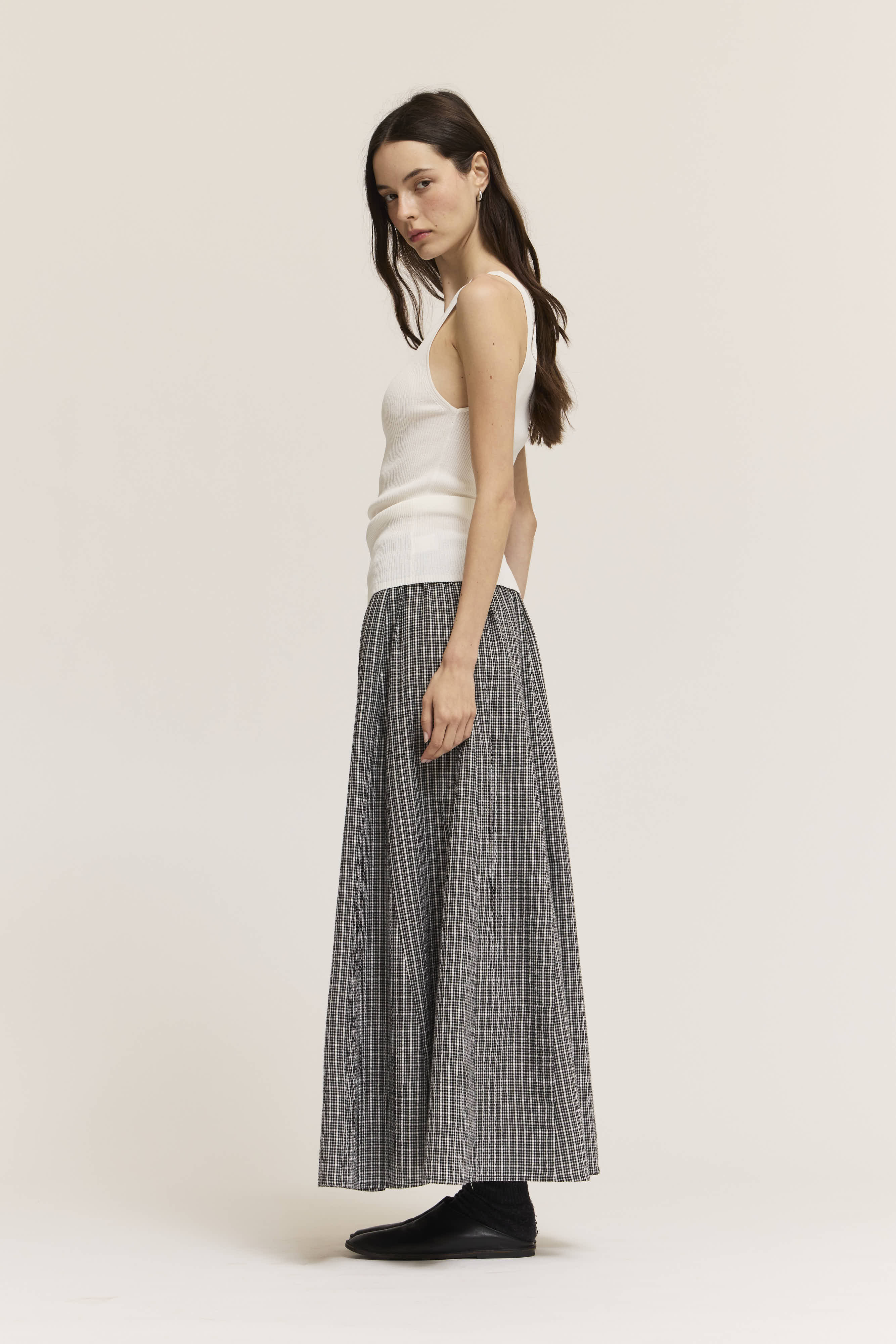 Plaid Panel Skirt
