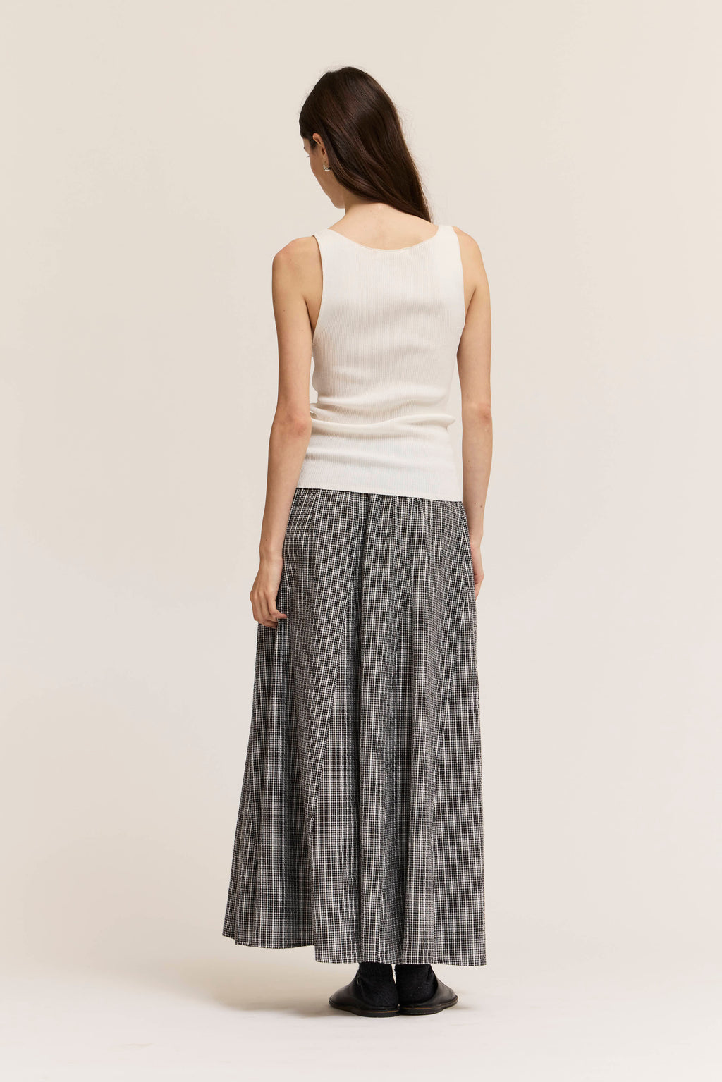 Plaid Panel Skirt