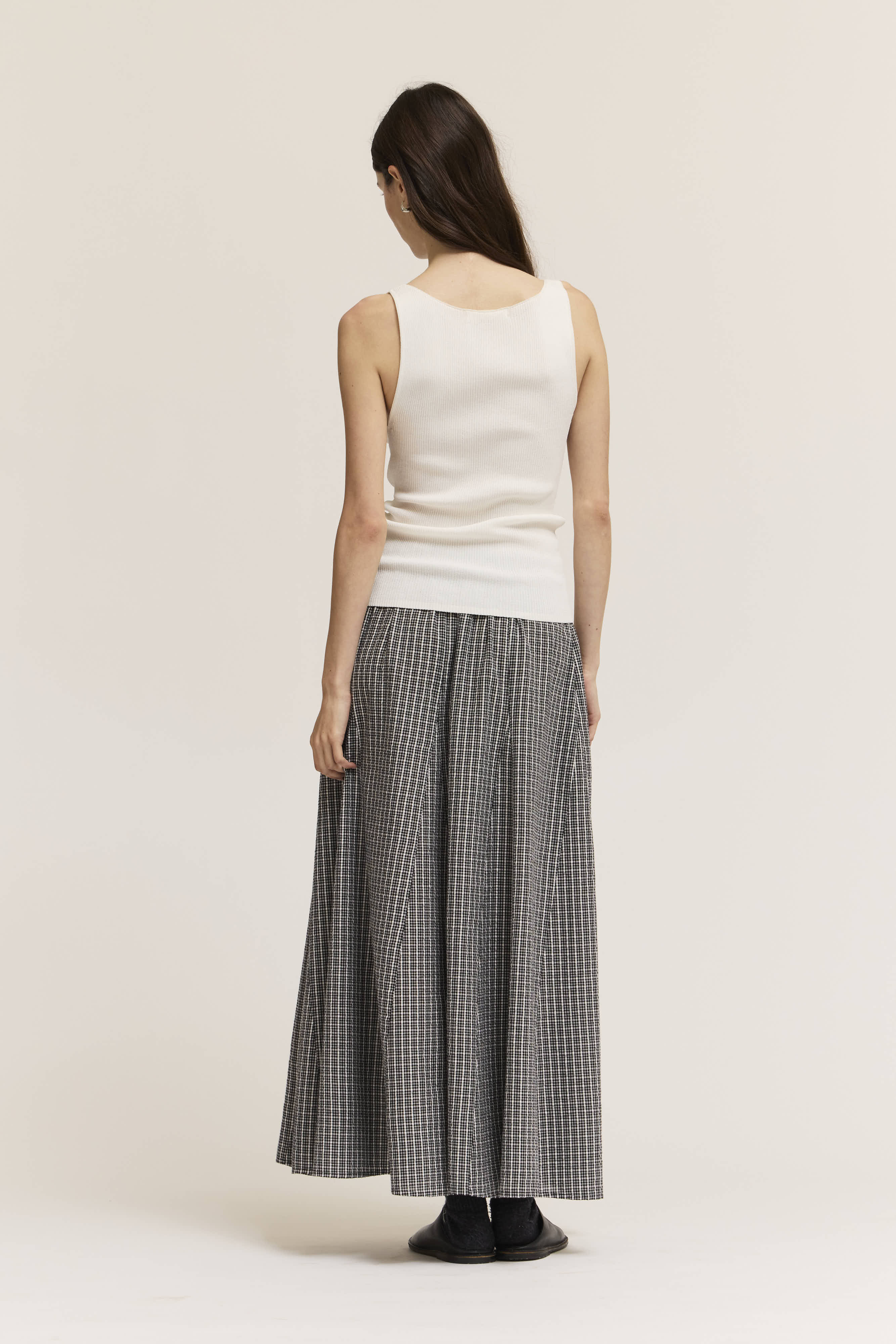 Plaid Panel Skirt