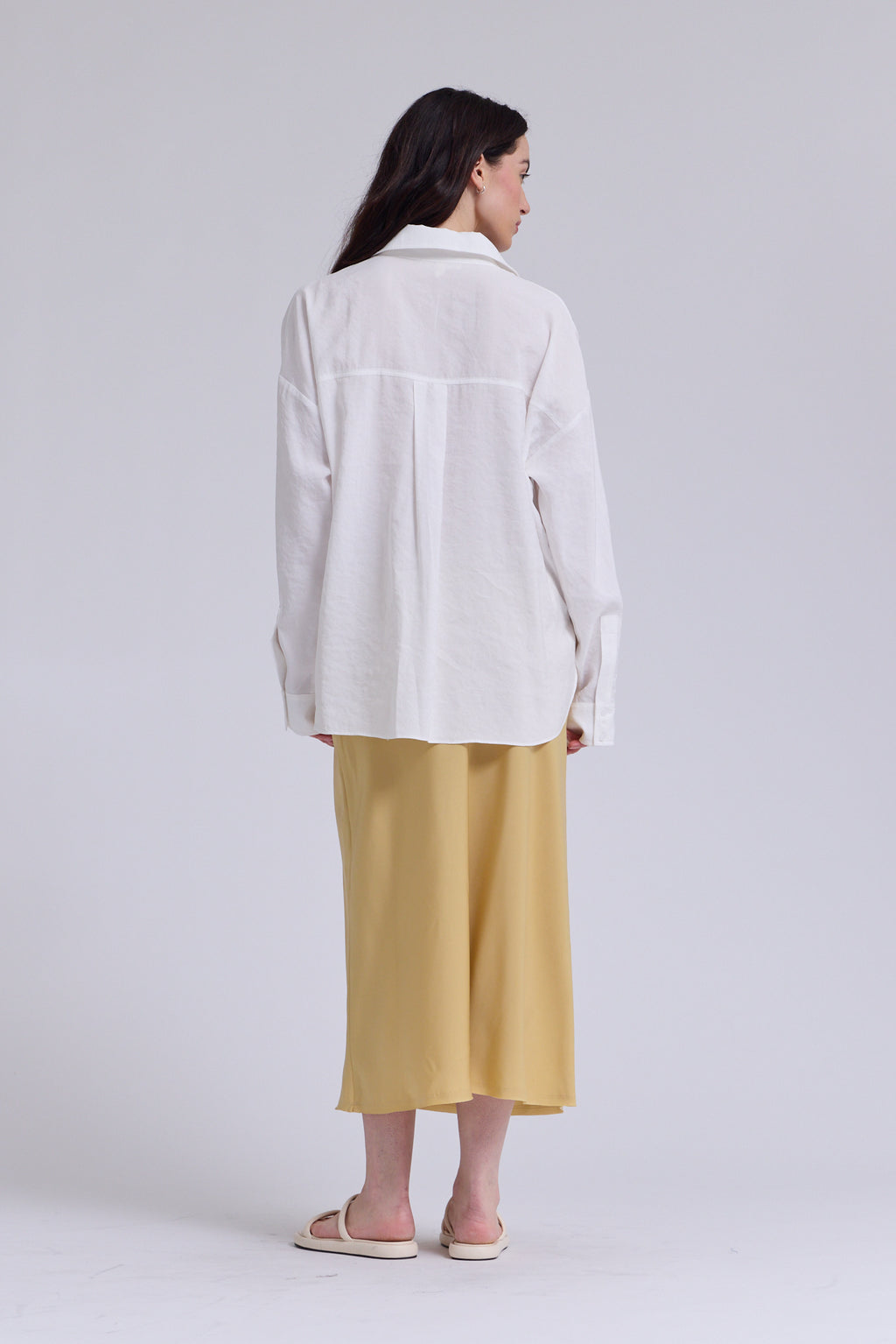 Satin Mermaid Fit Skirt in Daffodil
