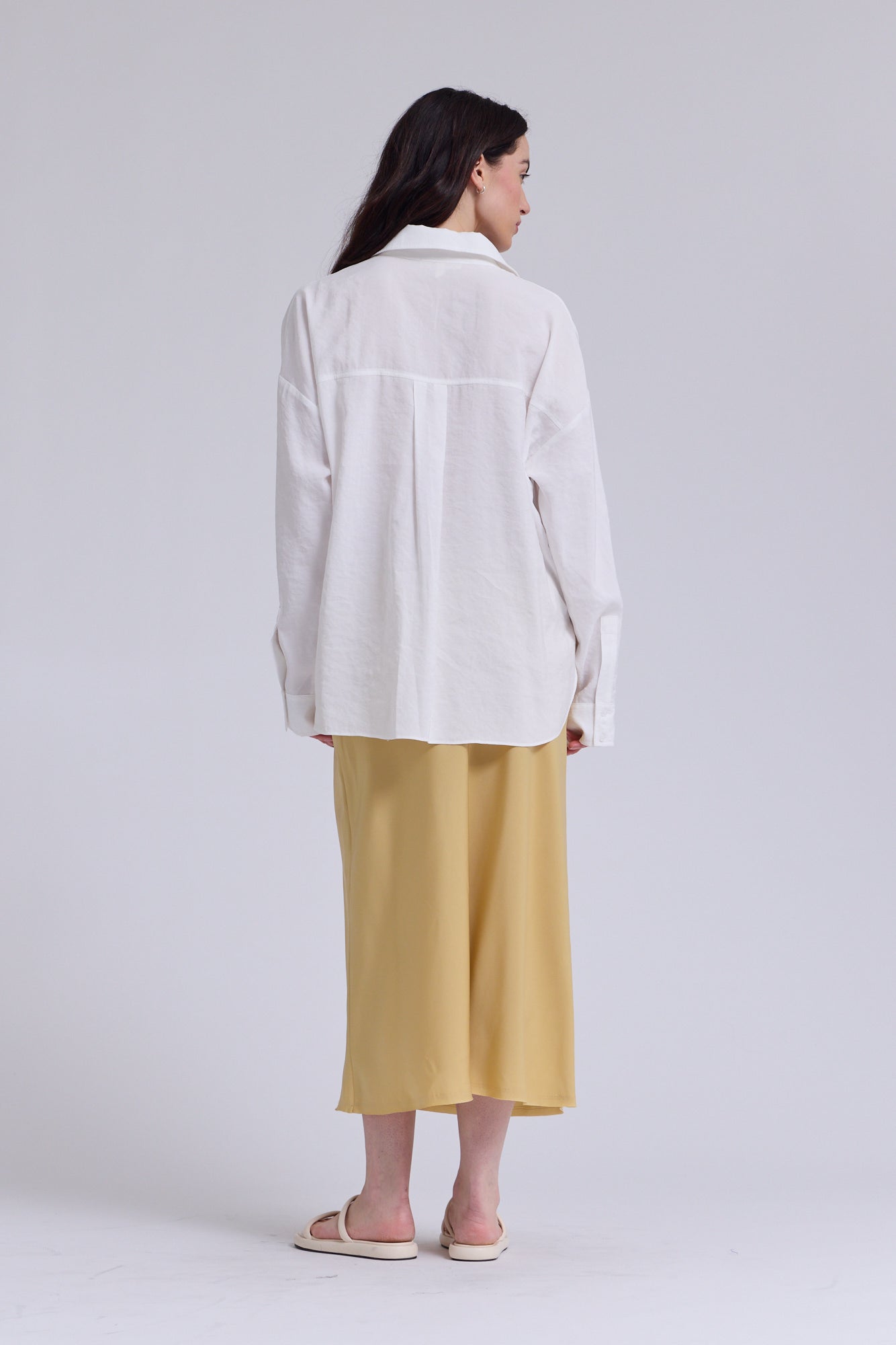 Satin Mermaid Fit Skirt in Daffodil