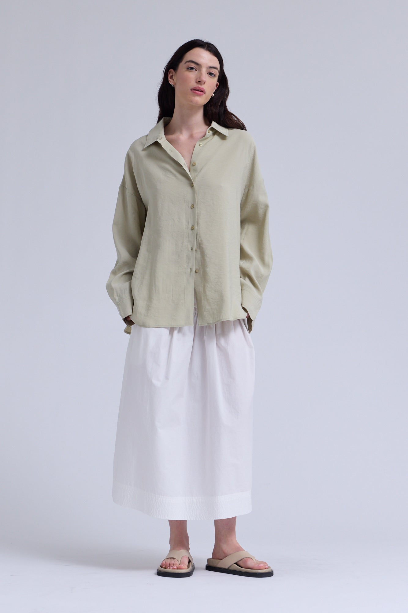 Soft Overfit Shirt in Sage Brush