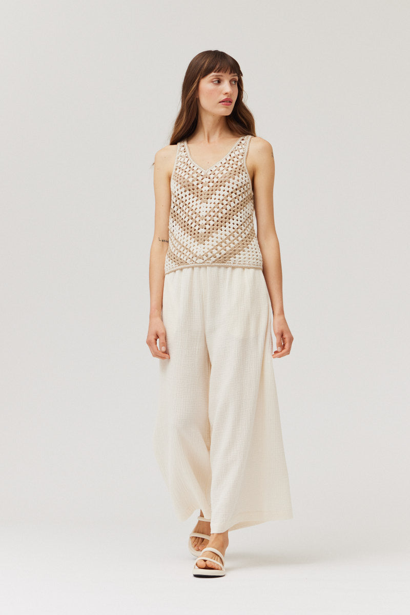 Smocking Waist Gauze Pants