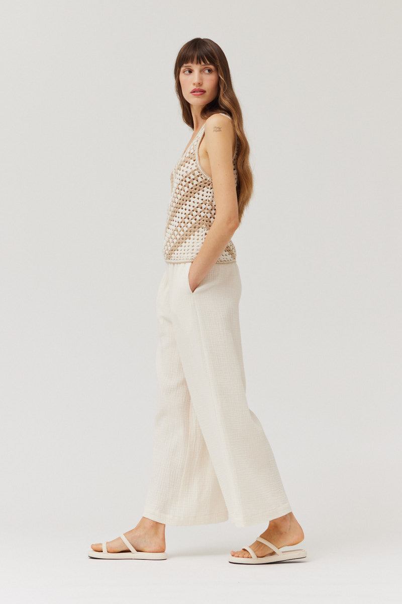 Smocking Waist Gauze Pants