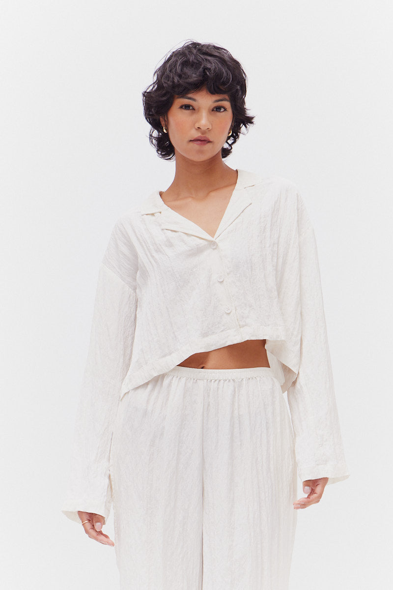 Long Sleeves Summer Shirts in Milk