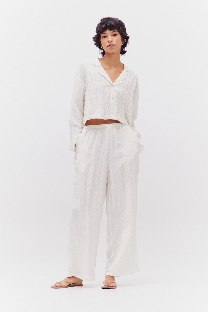 Long Sleeves Summer Shirts in Milk