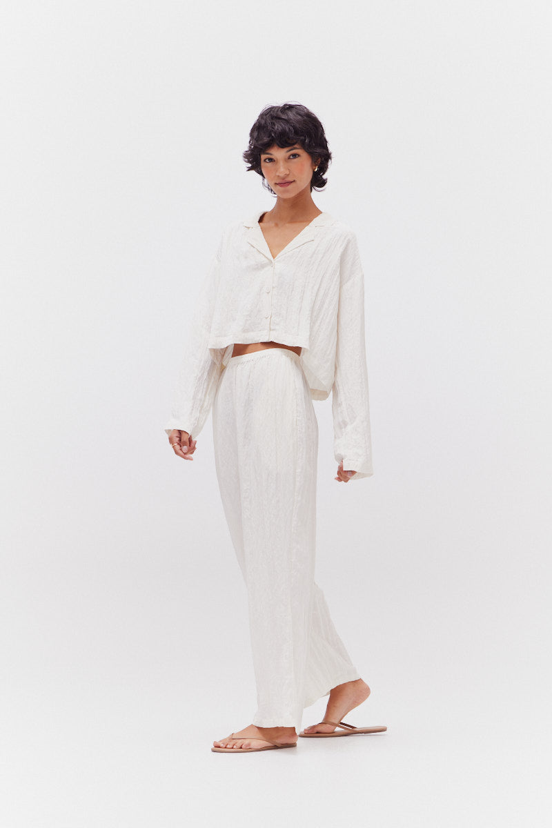 Long Sleeves Summer Shirts in Milk