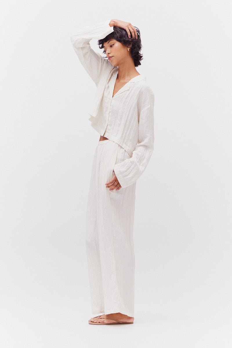 Long Sleeves Summer Shirts in Milk