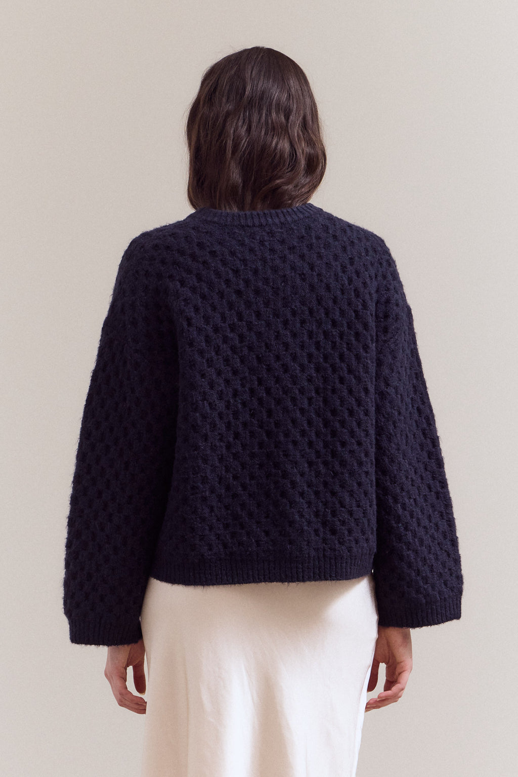 Check Texture Knit Sweater