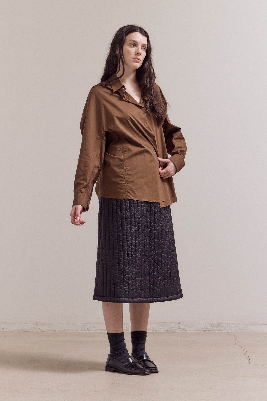 Mid Length Quilted Skirt