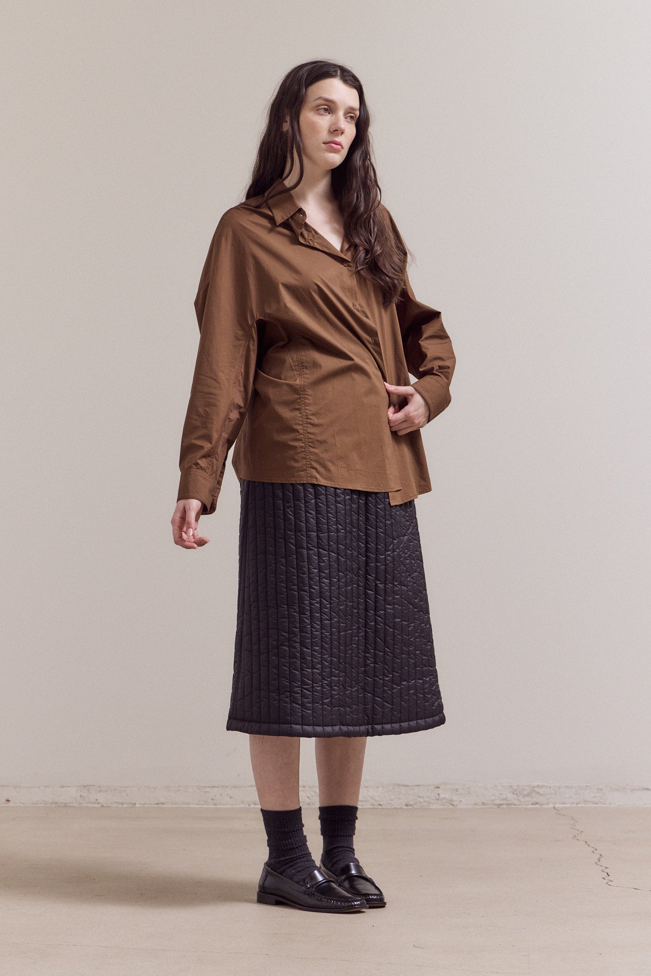 Mid Length Quilted Skirt