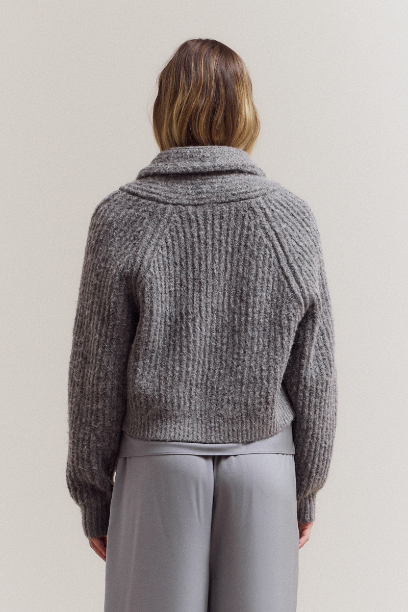 Shawl Collar Short Cardigan