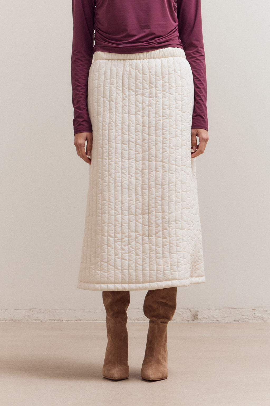 Mid Length Quilted Skirt