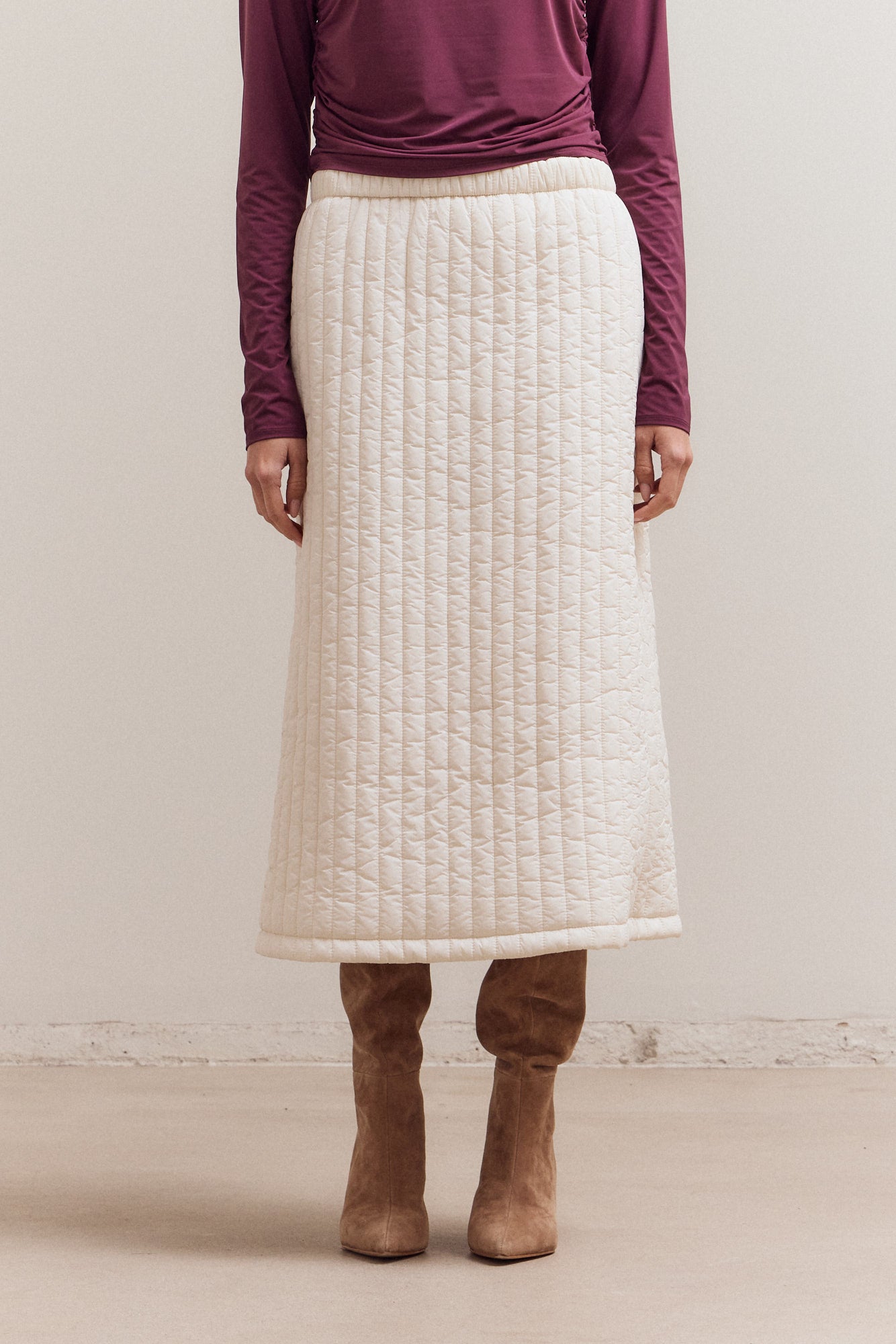 Mid Length Quilted Skirt