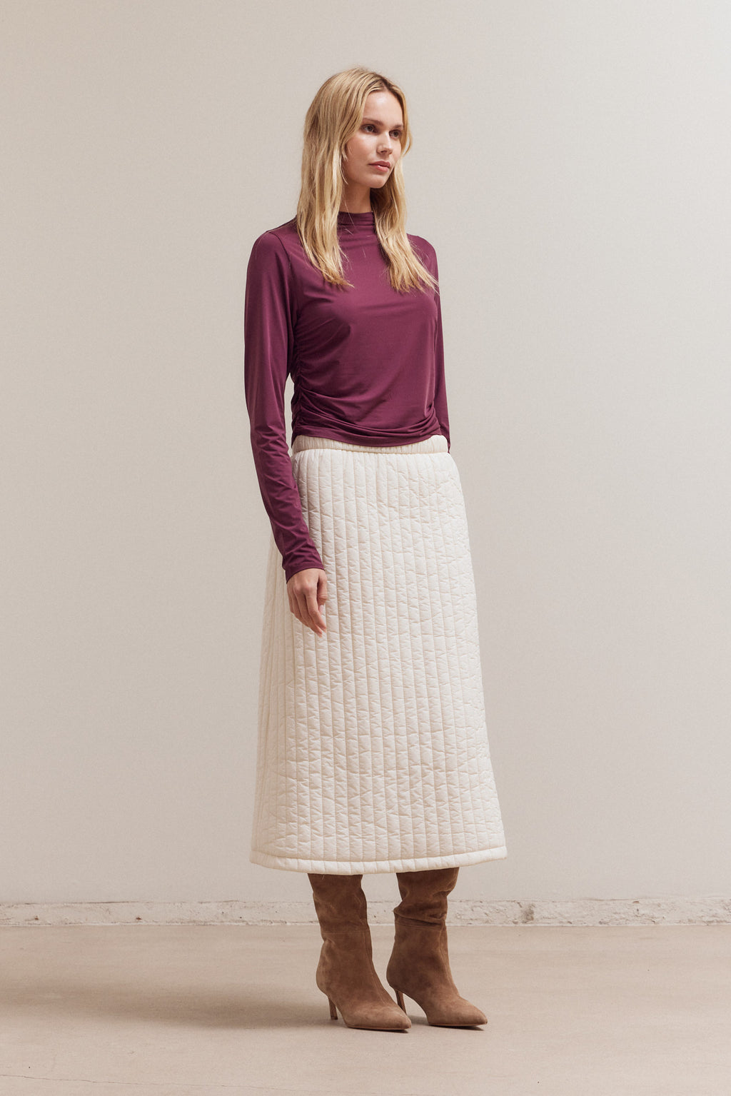 Mid Length Quilted Skirt