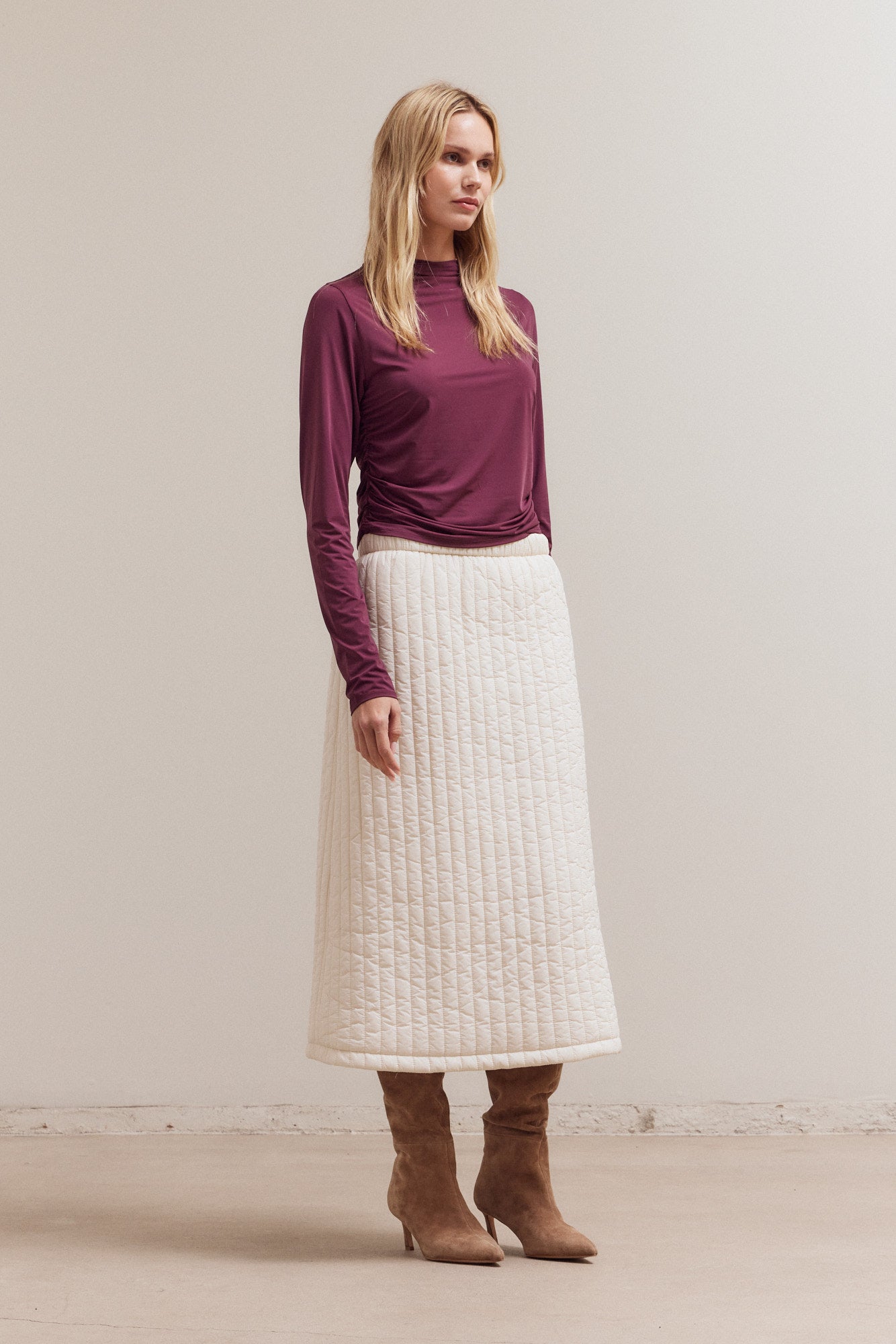 Mid Length Quilted Skirt