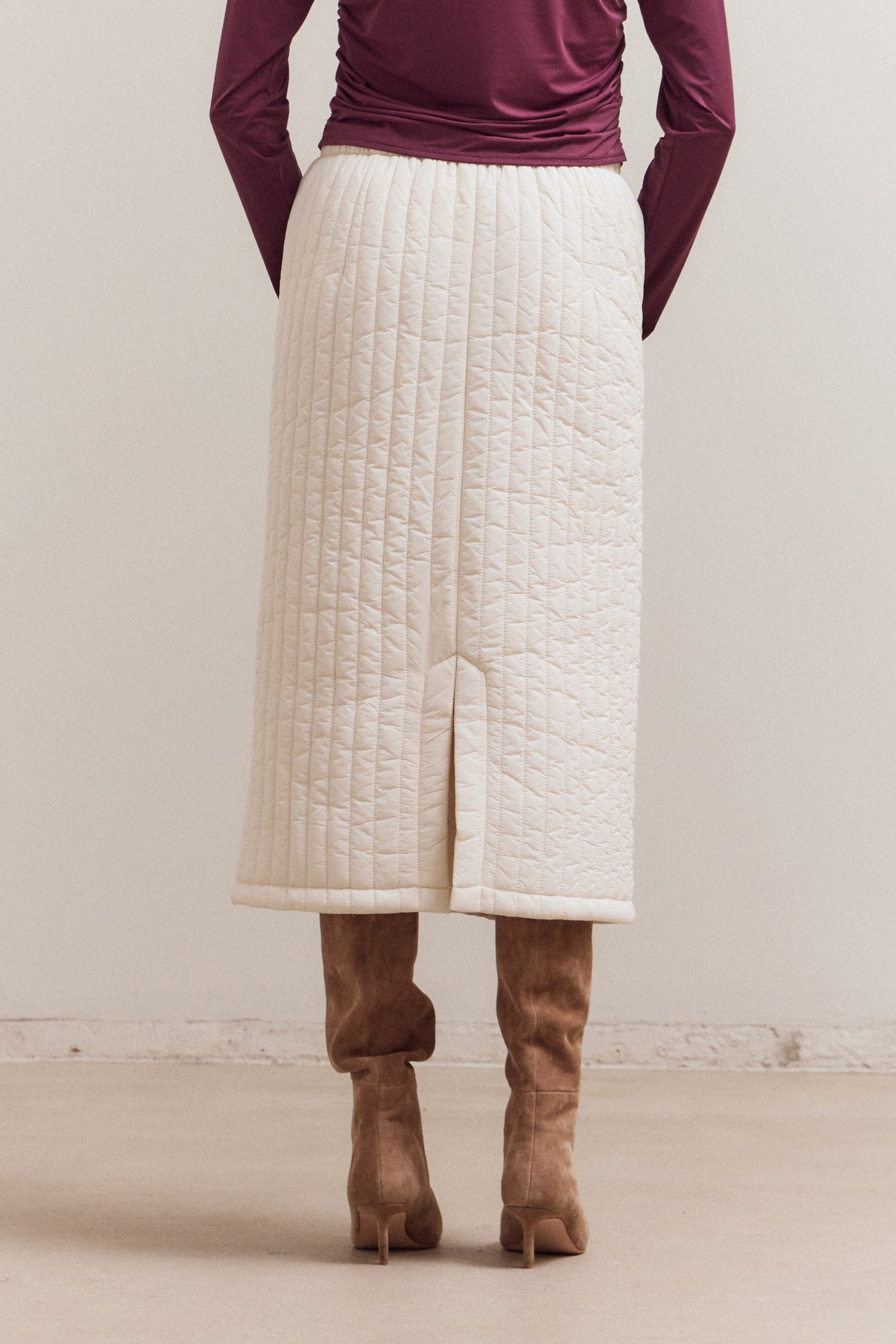 Mid Length Quilted Skirt