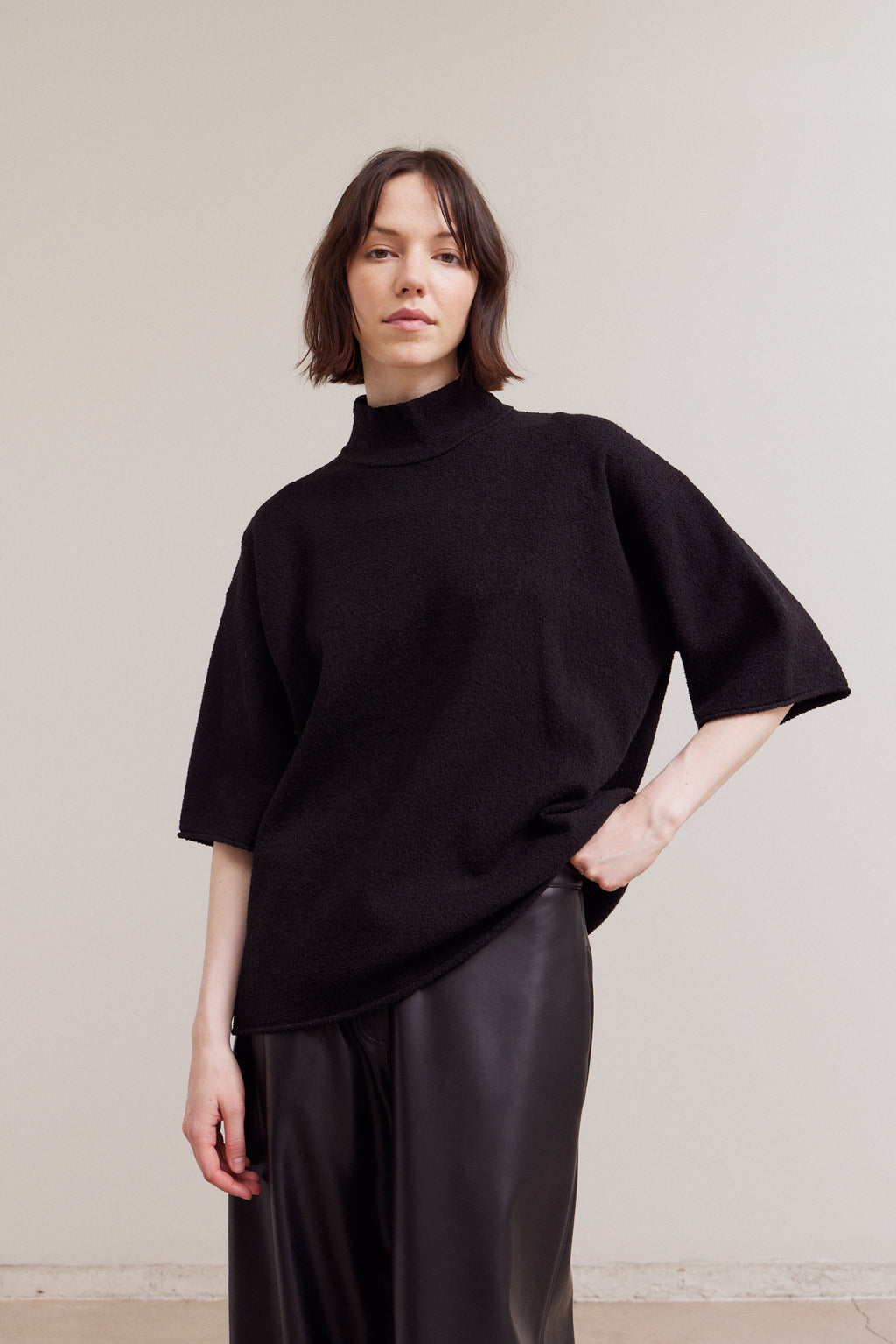 Mock Neck Loose Fit Sweater